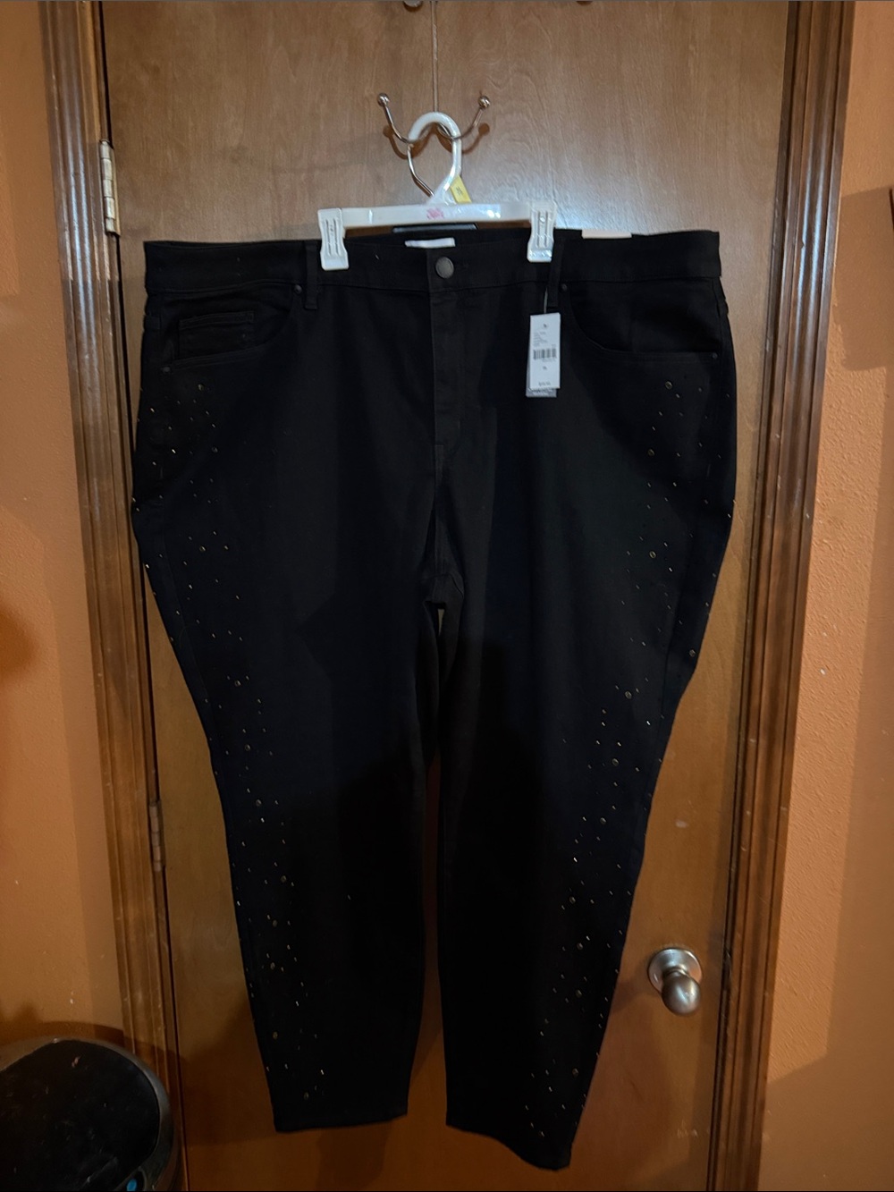 Lane Bryant Black Rhinestone Accent Jeggings